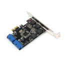 PCIe Card To 2Port Internal 19-Pin USB3.0 Controller Hub Converter Board