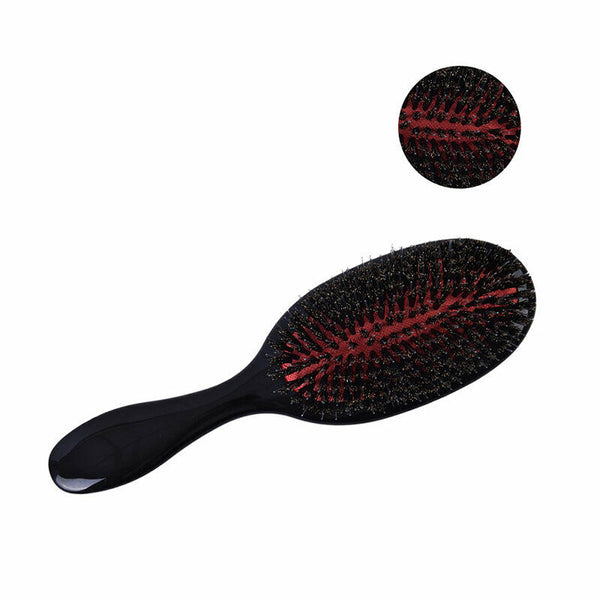 Natural Boar Bristle Oval Anti-static Paddle Comb Scalp Massage Comb Hair Br Hn