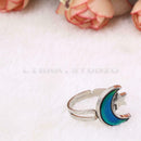 Star and Moon Changing Colors Emotion Feeling Adjustable Band Mood Ring Gift