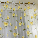 2.5Mx1M Flower Sheer Voile Eyelets Panel Valance Curtain Divider Blinds Yellow