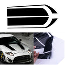 2x Black Car Racing Sports Hood Vinyl Decals Bonnet Stripe Stickers Ornamental