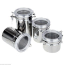 4pcs Stainless Steel Canister Spice Storage Jar Set Kitchen Cans Pots Organ A9B3