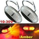2Pcs 10-30V Truck Bus Trailer Waterproof Lorry Side Marker Light Plastic Ca