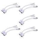 5x Power Over Ethernet Passive 24-36V To 12V 1.5A PoE Adapter Splitter Cable