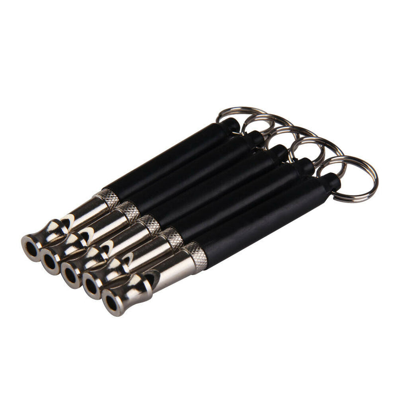 Two-tone Ultrasonic Flute Dog Whistle Keychain for Pet Training A