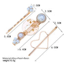 Women'S Hair Clips 3 Sets Of Heart-Shaped Glossy Hollow Round Korean Style
