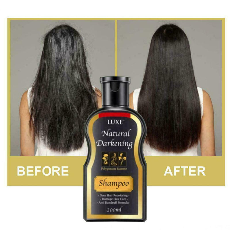 200ml Natural Darkening Shampoo Moisturizes Repairs Hair For Men Women B2H6