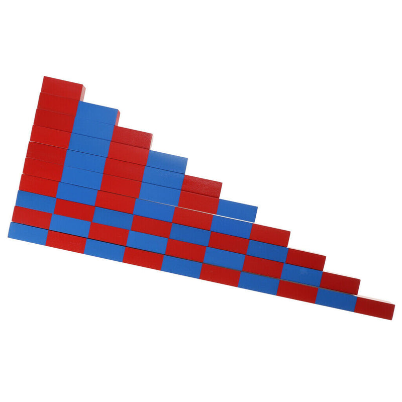 Beechwood Wooden Montessori Material Numerical Number Rods Mini Family Set