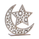 Ramadan Wooden Eid Mubarak Decoration For Home Moon Islam Mosque Muslim Woo K1K3