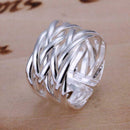 Band Weave Daumen Fingerringe Legierung Sterling verstellbare Ring Geschenk Z2N0