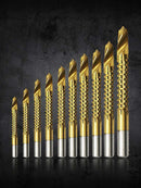 10Pcs 3-13mm Wood Metal Cutting Groove HSS Titanium Coated Drill Bit Newest Use