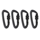 4Pcs Screw Lock Carabiner Durable Durable Hooks Clip for Camping Traveling