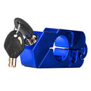 Blue Motorcycle Bicycle Handlebar Throttle Grip Lock Anti-theft Brake Level Lock