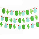 1 set Non-woven Fabric Cactus Garland Banner Flag Bunting Garland Party Fav Y9D6