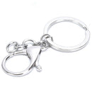 10X Big Lobster Clasp Hooks Keychain Split Ring Short Chain Key Ring DIY F Bj