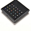 24Pcs Rhinestone Surgical Steel Nose Ring Heart Shape Bone Stud Body Piercing-OZ