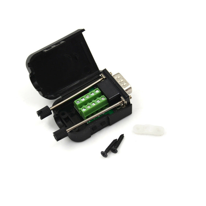 DB9 Male D-Sub 9 Pin Plug Breakout Terminals Solderless Nut Type Connecto Hn