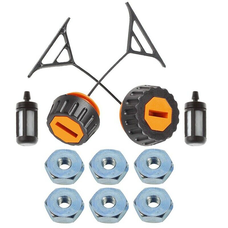 Fuel Cap + Oil Cap + Sprocket Cover Bar Nut For Stihl 020 020T 021 023 024