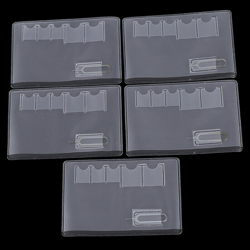 5x Universal Transparent Memory Card 6 Sim Card Holder Case Portable ProtectorOZ