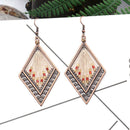 Fashion Women'S Ethnic Silk Rhombus Alloy Beads Drop Earrings Fashion Jewel