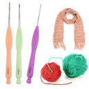 8pcs Aluminum Needle Plastic Handle Yarn Stitching Weave Crochet Hooks Kit