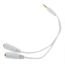 Cable splitter of white earphones 3.5 mm audio