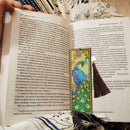 DIY Peafowl Special Shaped Diamond Painting Leather Tassel Bookmark Gift