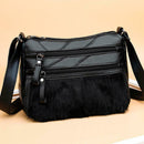 Women Leather Shoulder Crossbody Bag Fashion Multi Pocket Messenger Handbag