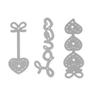 3pcs Love Lines Dies Stencil Craft Embossing Cut Die For DIY Scrapbooking
