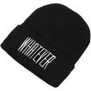 Men Women Winter "Whatever" Beanie Hats Knit Cap (black) S8M8