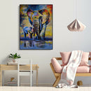 DIY Colorful Elephant Painting By Numbers Kit Canvas Oil Art Picture Craft