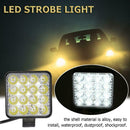 Square 48W LED 16 Flash Strobe Light Warning Lamp for Car Truck Motorcycle