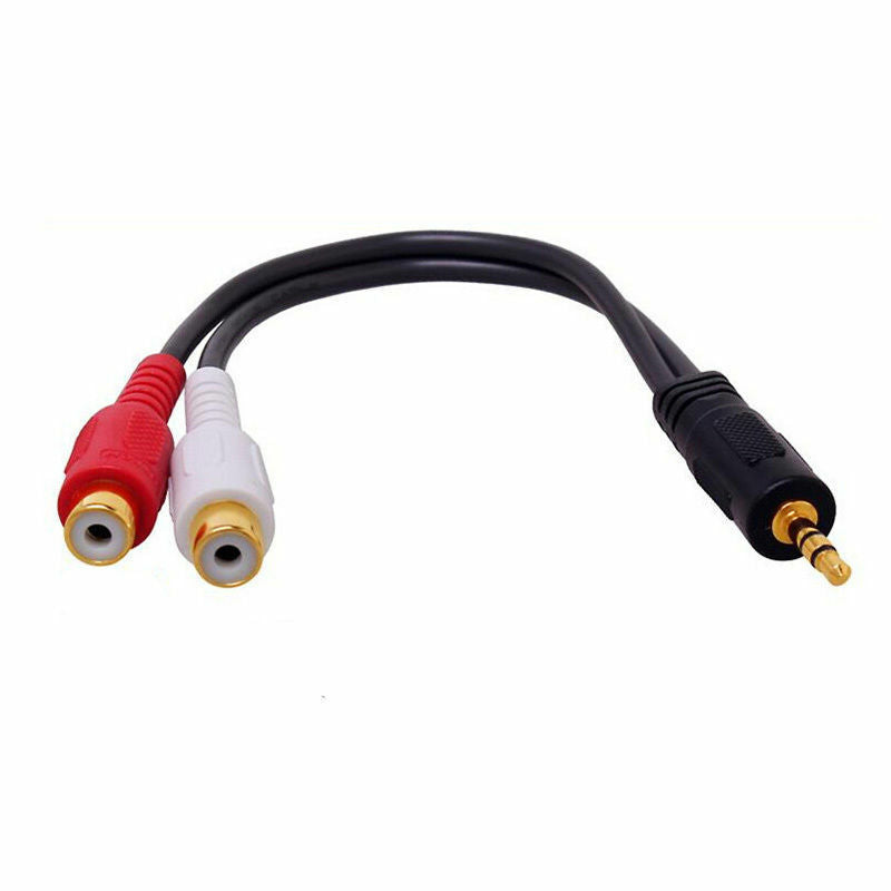 3.5 mm Phono Stereo Male Jackto 2 RCA Female Audio Adapter Y Cable Cord