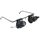 20X Glasses Type Binocular Magnifier Watch Repair Tool With Two Led LightODSP