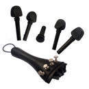Violin Ebony Parts Set 4/4 Tuning Pegs with Chinrest Endpin Tailpiece Bridge