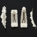 Pearls Hair Clips For Women Girls 4Pcs Large Bows/Clips/Ties For Birthday V F9C9