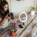 8 inch LED Selfie Ring Light Dimmable Photography Video Ring Lamp with Ball Head