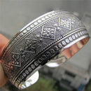 Antic Tibetan Plated Tibet Totem Bangle Jewelry Cuff Wide Bracelet Women3c