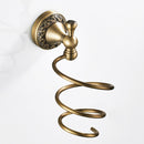 Spiral Blow Hair Dryer Stand Holder Wall Mounted Holder Rack Organizer Brass