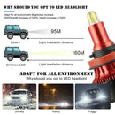 Pair H11 H8 H9 1800W 270000LM 4-Sides LED Headlight Kit Hi/Lo Power Bulb 60 OZ