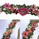 1Yard Flower Embroidered Trim Lace Ribbon DIY Wedding Sewing Applique Craft DIY