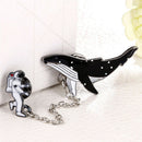 Enamel Collar Space Astronaut Pin Brooch Whales Cartoon Badge Booch Jewelry M&E