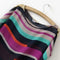 Short Bat Sleeve Stripes Splicing Women Blouse Summer Chiffon Tops (XL)