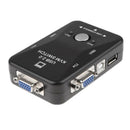 2-Port USB VGA KVM Switch Box for Mouse Keyboard Monitor Sharing Computer PC