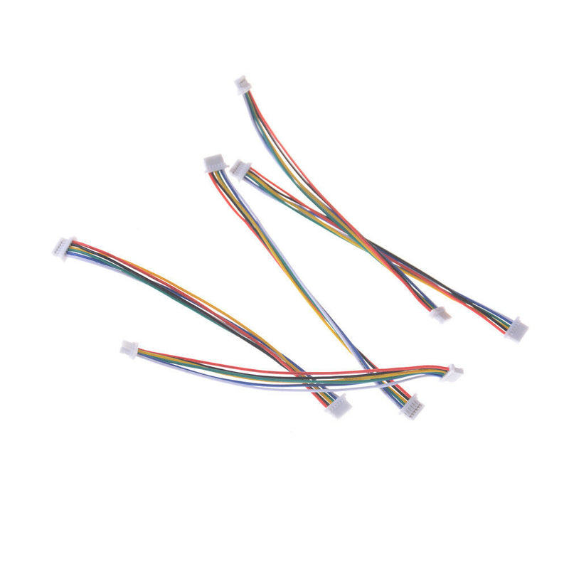 5 x Mini Micro SH 1.0mm 6-Pin JST Double Connector Plug Wires Cables 100MM uW
