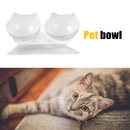 Double Bowls Detachable Tilt Cat Ears Pet Bowl Non-slip Cat Dog Feeder (E) A