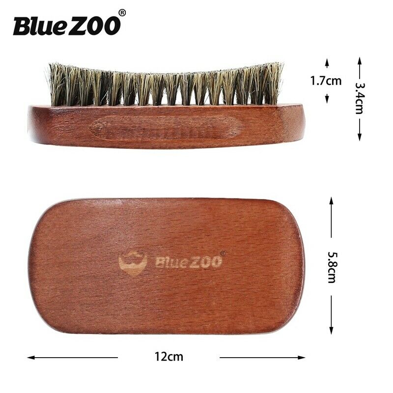 Blue Zoo Men Boar Hair Bristle Beard Brush Shaving Comb Face Massage Handma I2M7
