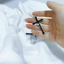 Goth Punk Rock Black Cross Chain Wrap Cuff Earrings Jewelry Piercing Required