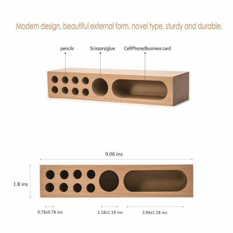 Office Supplies Desktop Storage Box Stationery Solid Wood Pen Holders,Mobil X6H1