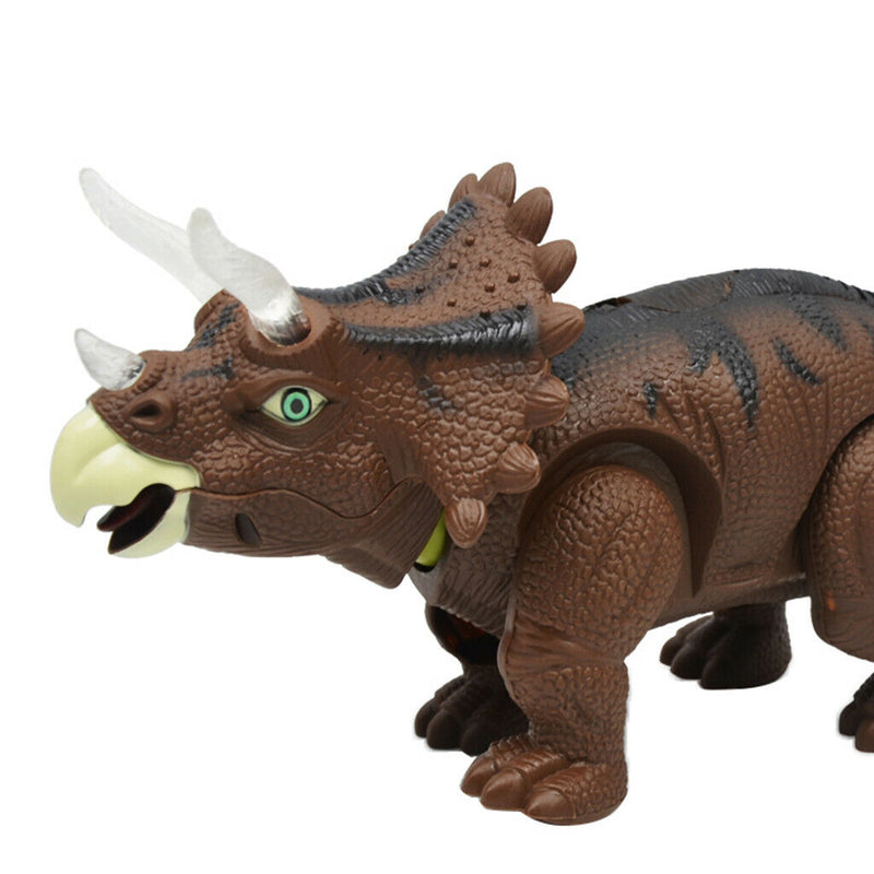 Laying Egg Dinosaur, Walking & Roaring Triceratop Battery Powered Animal with